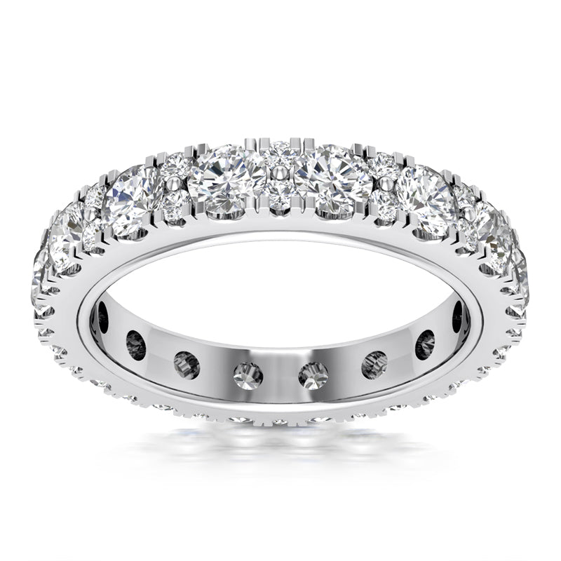 2.38 ct Ladies Round Cut Diamond Eternity Wedding Band Ring in 14 kt White Gold