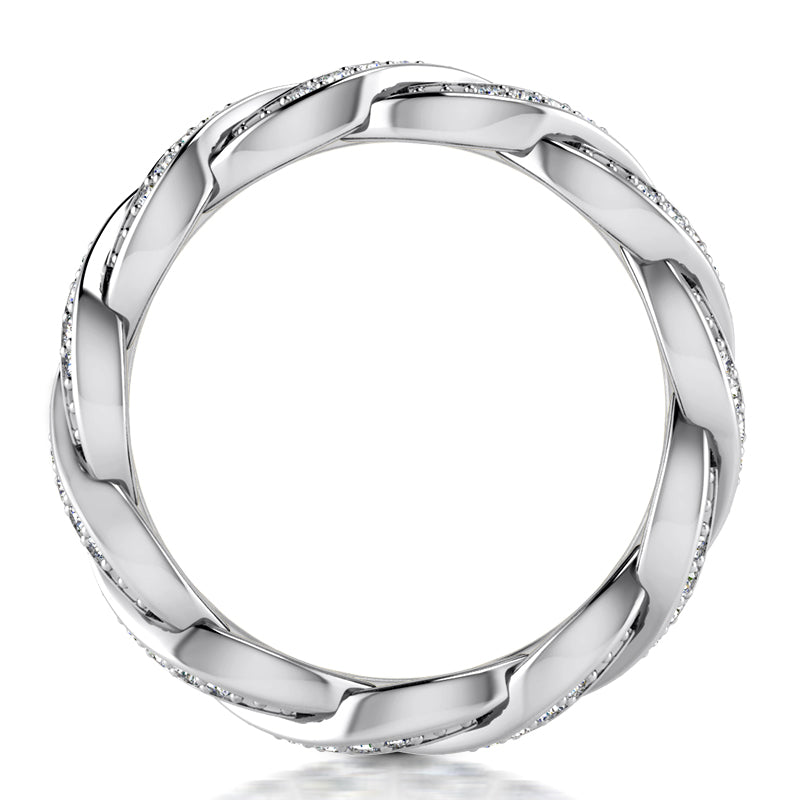 0.58 ct Ladies Round Cut Diamond Eternity Wedding Band Ring in 14 kt White Gold