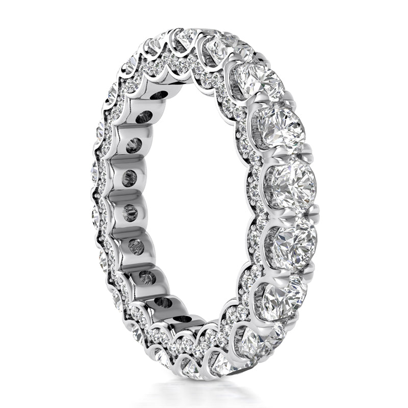 4.15 ct Ladies Round Cut Diamond Eternity Wedding Band Ring in 14 kt White Gold