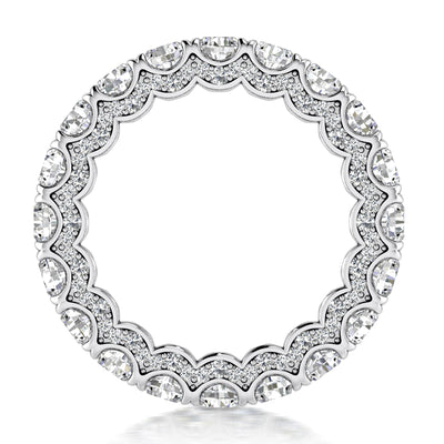 4.15 ct Ladies Round Cut Diamond Eternity Wedding Band Ring in 14 kt White Gold