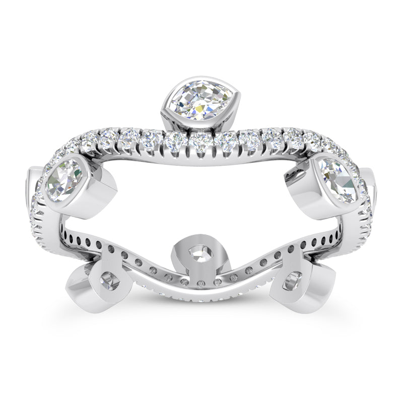 1.00ct Ladies Marquise & Round Cut Diamond Eternity Wedding Ring