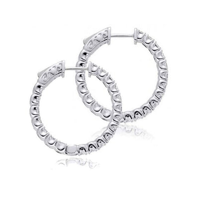 1.85 ct Ladies Round Cut Diamond Hoop Huggie Earrings