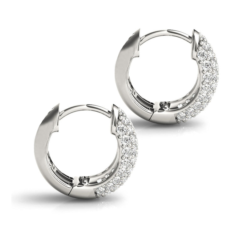 1.25 ct Ladies Round Cut Diamond Hoop Huggie Earrings