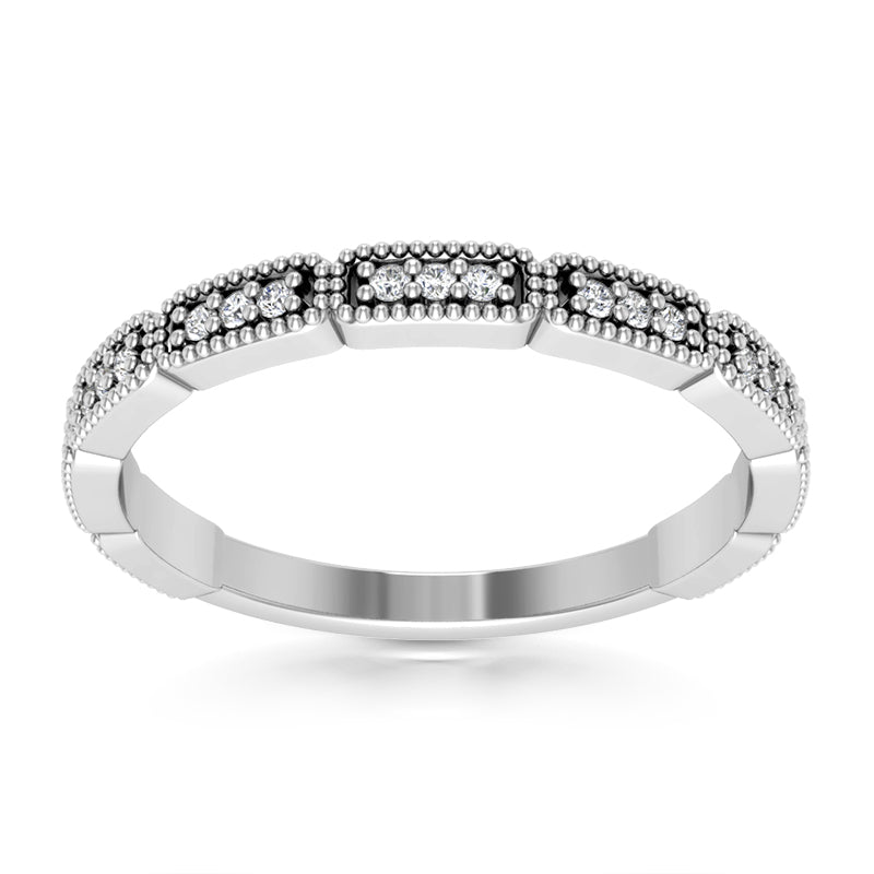 0.41ct Round Cut Diamond Wedding Band Ring in 14 kt White Gold