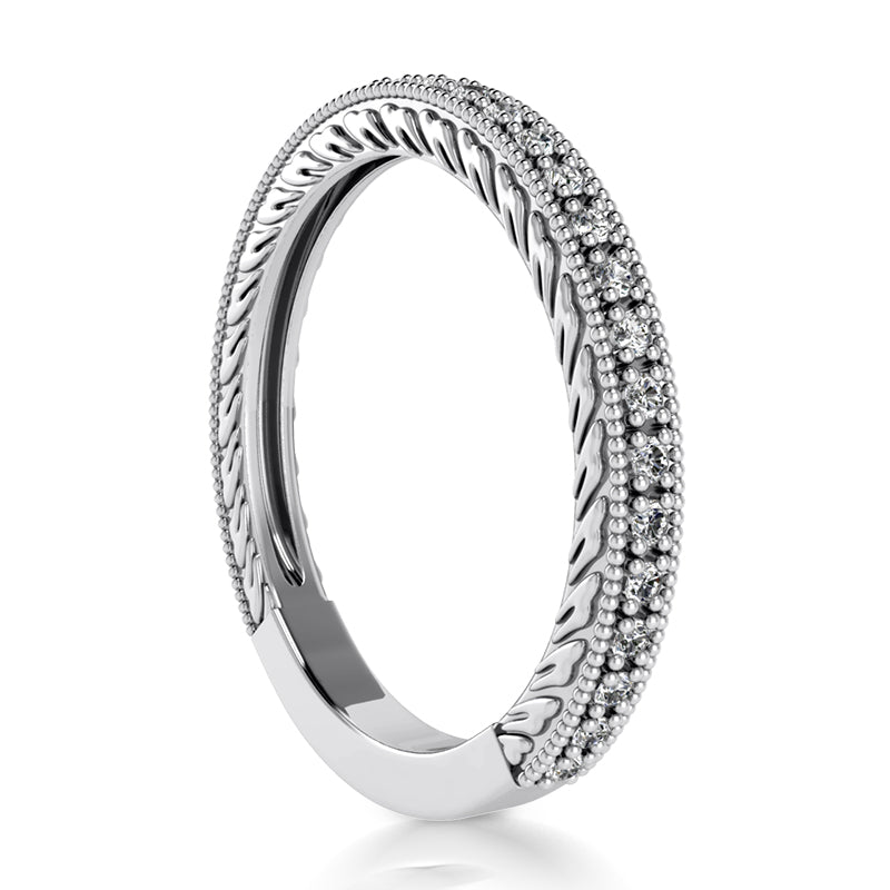 0.31 ct Round Cut Diamond Wedding Band Ring in 14 kt White Gold