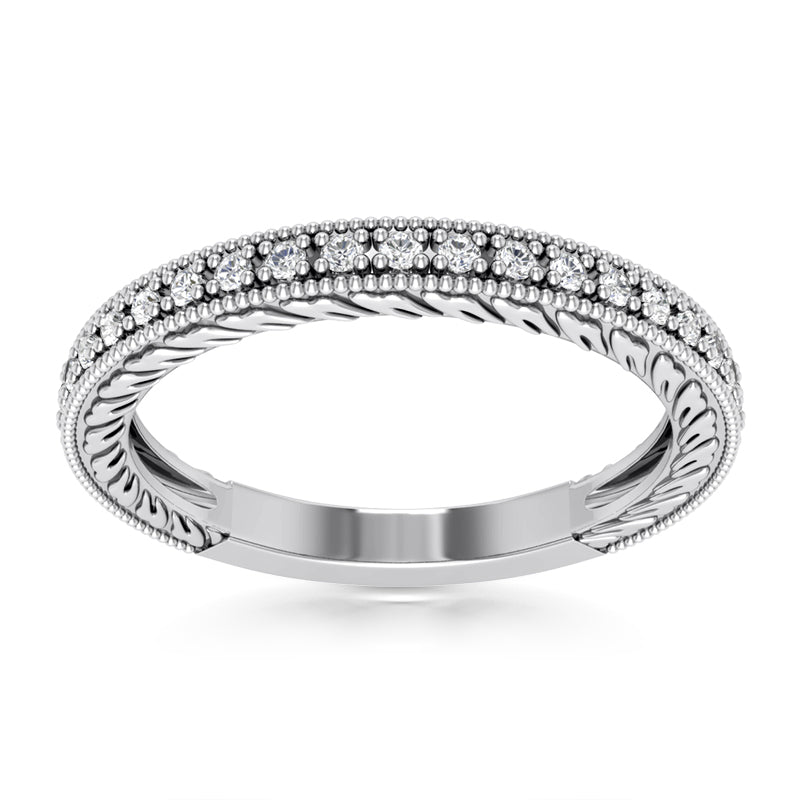 0.31 ct Round Cut Diamond Wedding Band Ring in 14 kt White Gold