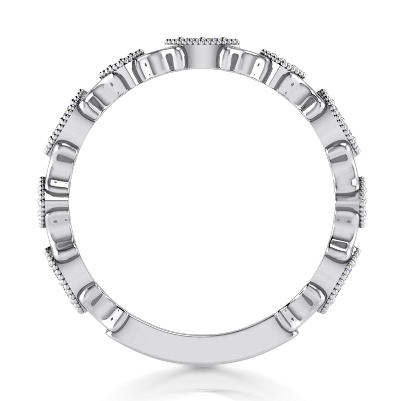 0.24 ct Round Cut Diamond Wedding Band Ring in 14 kt White Gold