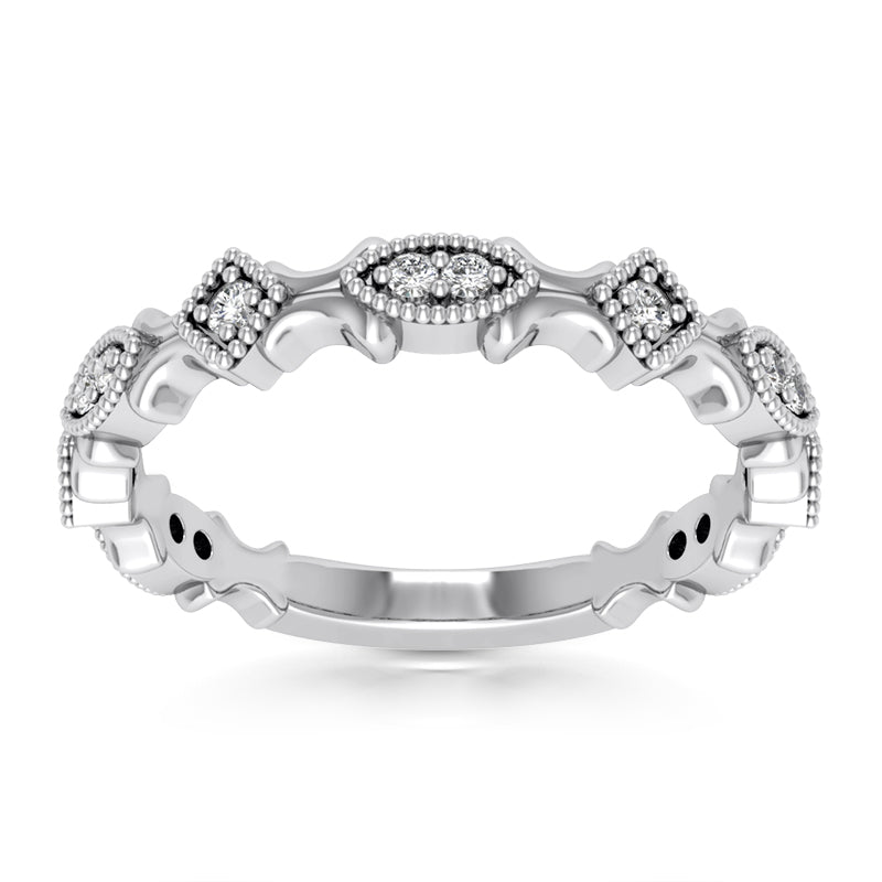 0.24 ct Round Cut Diamond Wedding Band Ring in 14 kt White Gold