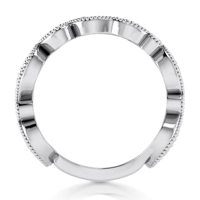 0.44 ct Round Cut Diamond Wedding Band Ring in 14 kt White Gold