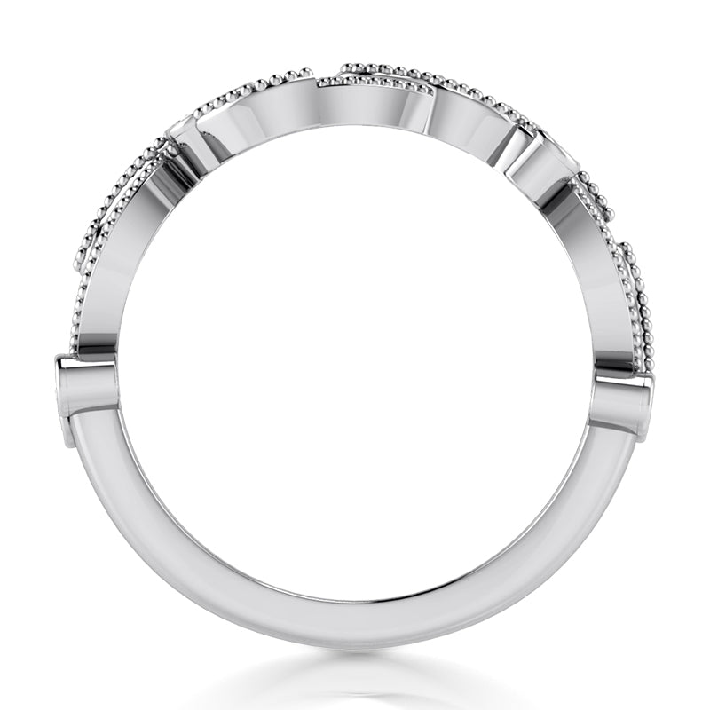 0.35 ct Round Cut Diamond Wedding Band Ring in 14 kt White Gold