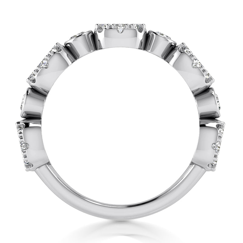 1.21 ct Round Cut Diamond Wedding Band Ring in 14 kt White Gold