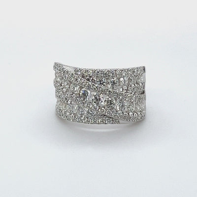 3.00 ct Ladies Round Cut Diamond Eternity Wedding Band Ring in 14 kt White Gold