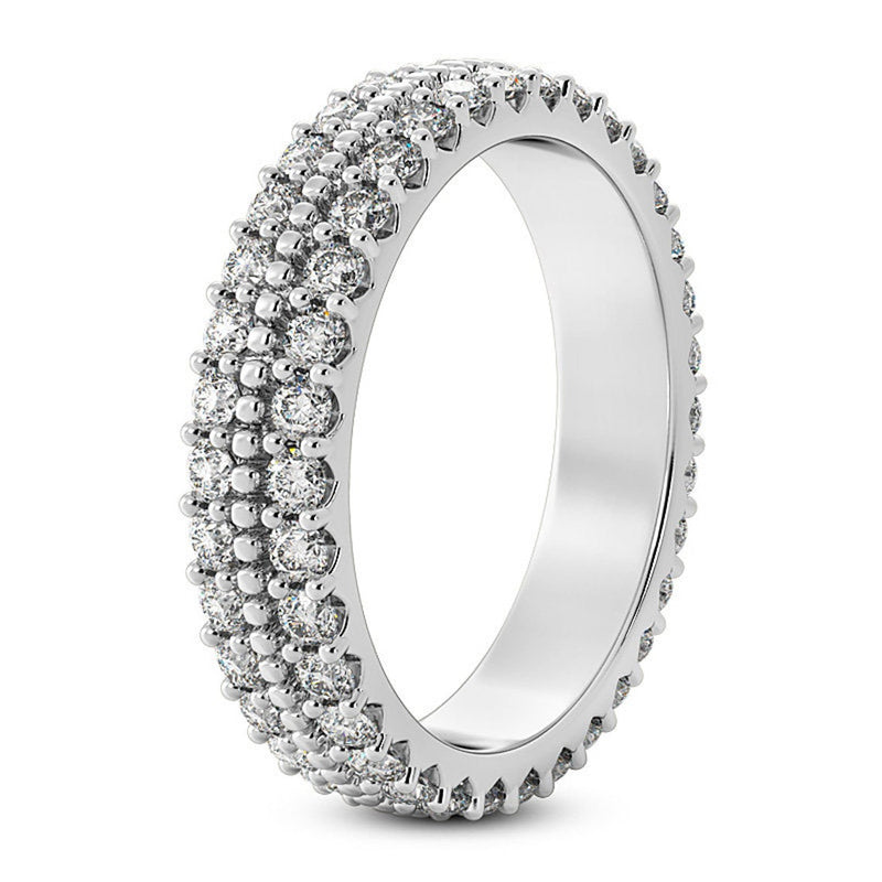 1.80ct Round Cut Diamond Eternity Wedding Band Ring in 14 kt White Gold