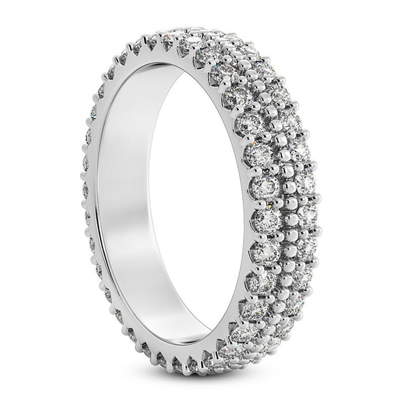 1.80ct Round Cut Diamond Eternity Wedding Band Ring in 14 kt White Gold