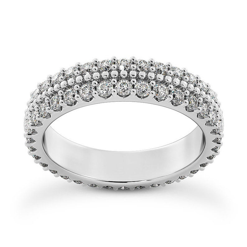 1.80ct Round Cut Diamond Eternity Wedding Band Ring in 14 kt White Gold