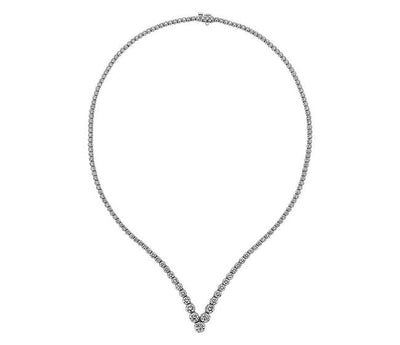 10.00ct Ladies Round Cut Chevron Eternity Necklace