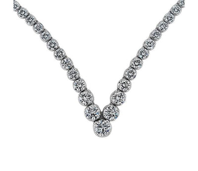 10.00ct Ladies Round Cut Chevron Eternity Necklace