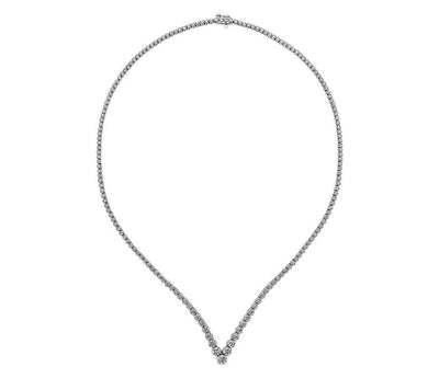 7.00ct Ladies Round Cut Chevron Eternity Necklace