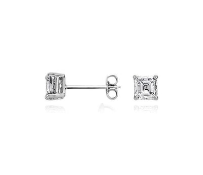 0.30ct Asscher Cut Diamond Stud Earrings