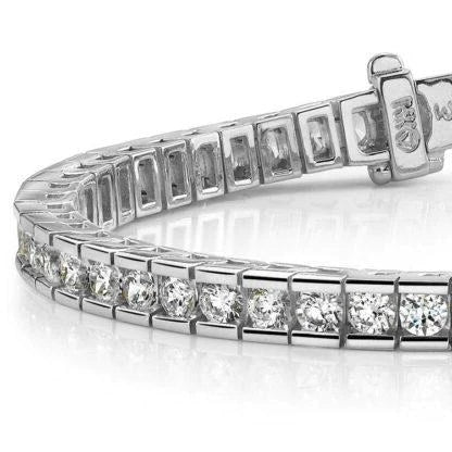 3.00CT LADIES ROUND CUT CHANNEL TENNIS BRACELET IN 14K WHITE GOLD