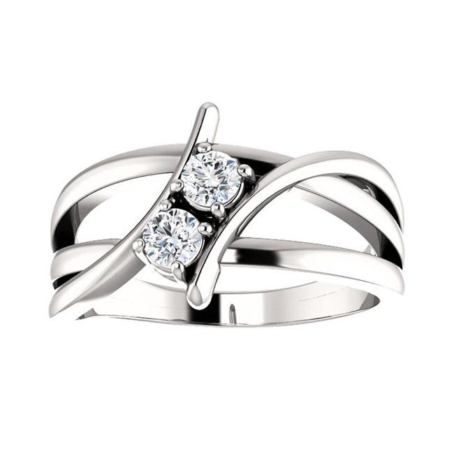 0.50 Ct Ladies Round Two Stone Fashion Ring