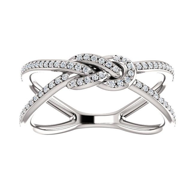 1.19 Ct Ladies Round Love Knot Ring