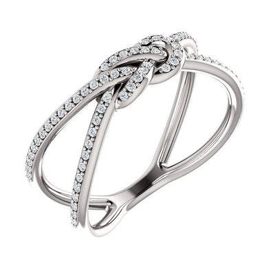 1.19 Ct Ladies Round Love Knot Ring