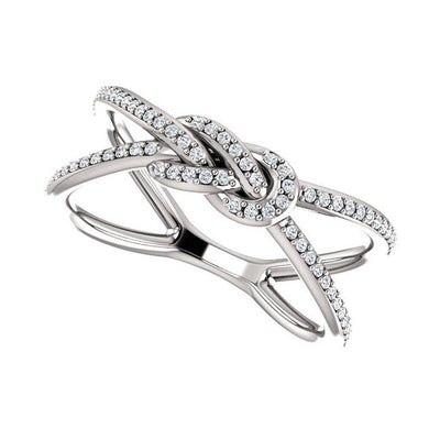 1.19 Ct Ladies Round Love Knot Ring